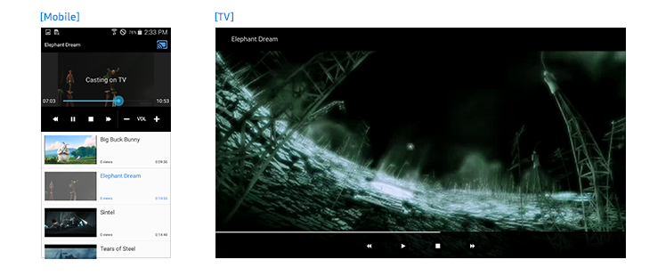 Figure 7-9. Playback synced between the mobile and TV apps