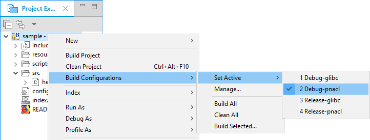 Figure 1. Select build configuration